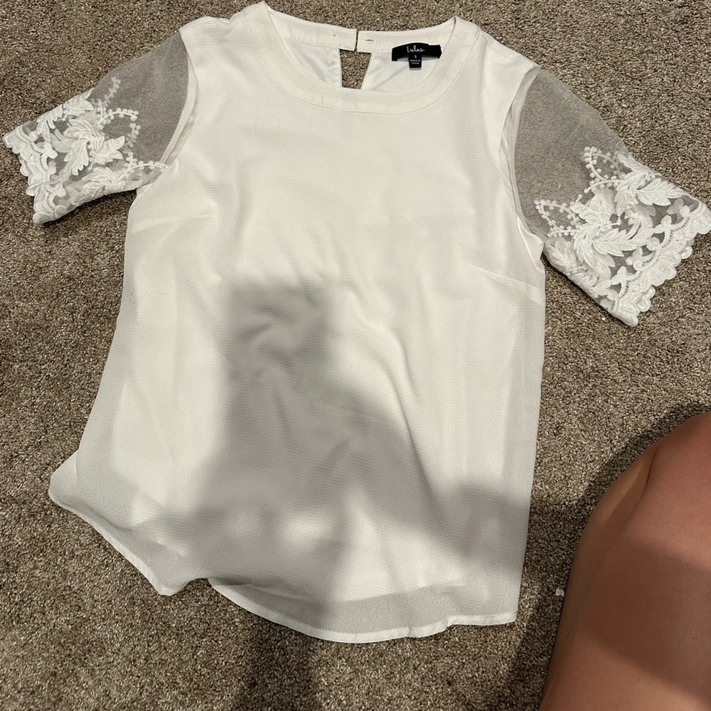 White lace shirt